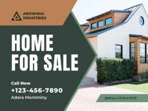 Green and Orange Modern Home For Sale Yard Sign RealEstate#1